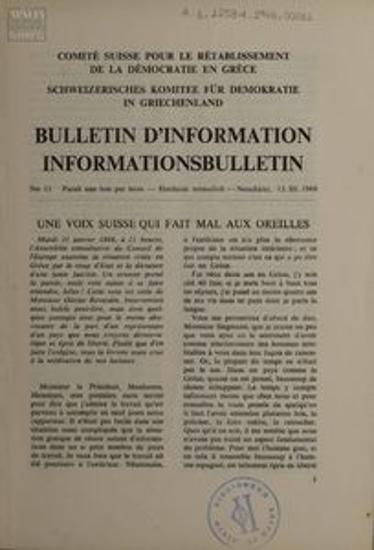 Bulletin d'Information / Informations Bulletin
