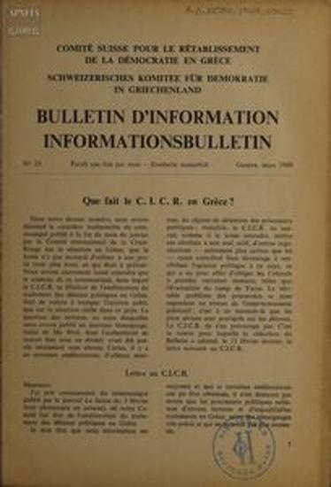 Bulletin d'Information / Informations Bulletin
