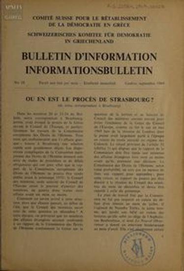 Bulletin d'Information / Informations Bulletin