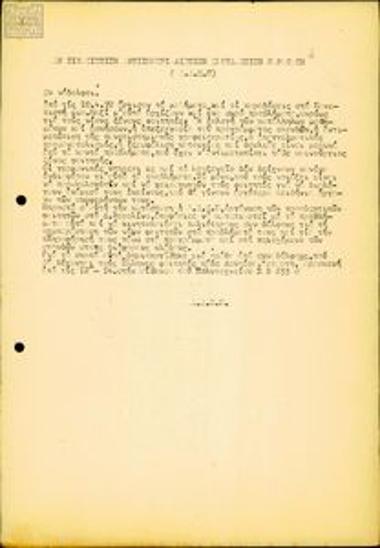 Briefing note to students about the start of academic courses