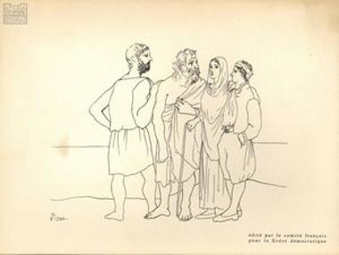 Small poster with a sketch by Picasso