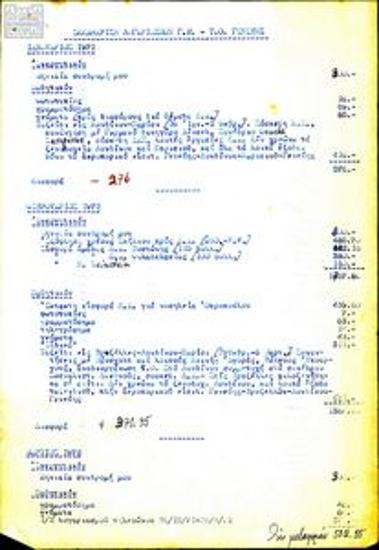 Balance sheet of the Democratic Defence (DA) Geneva Local Organisation