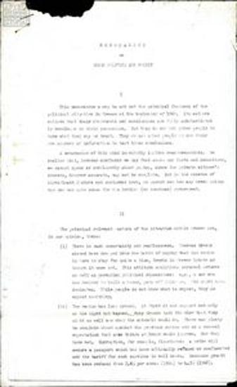 Memorandum on Greek Politics and Policy