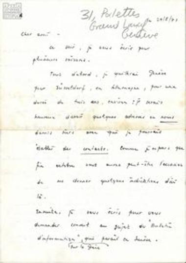 Letters between Korff Adalberg and Georgios Mylonas