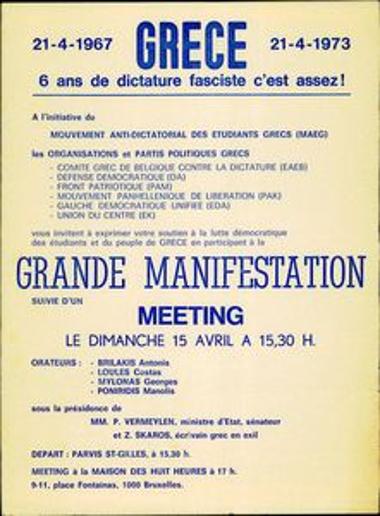 Small poster and flyers for an Anti-dictatorship event