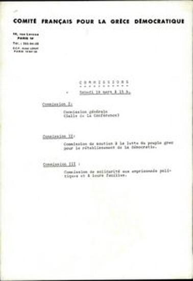 Schedule of proceedings and Committee sessions