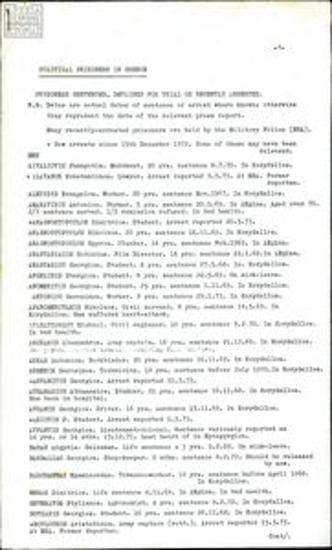 Lists of political prisoners