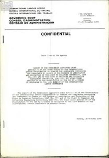 Extract from a confidential report by an ILO committee on union freedom