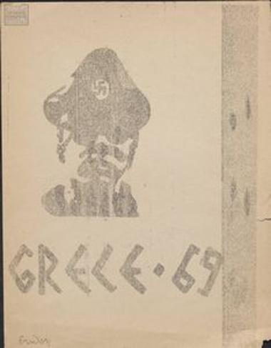 Anti-dictatorship poster entitled 'Grece '69'