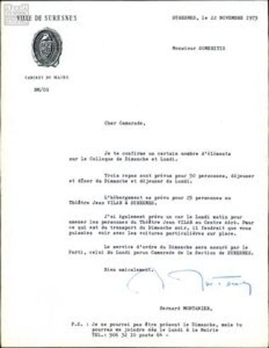 Correspondence on the preparation of the meeting
