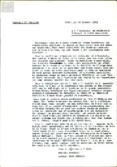 Communication between the Organisational Committee of the Social-Democratic Union (SDE) with the French Socialist Party and correspondence between S. Someritis and F. Mitterand about the upcoming 1st Greek Socialist Meeting