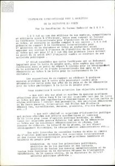 Report by the Executive Committee of the United Democratic Left (EDA)