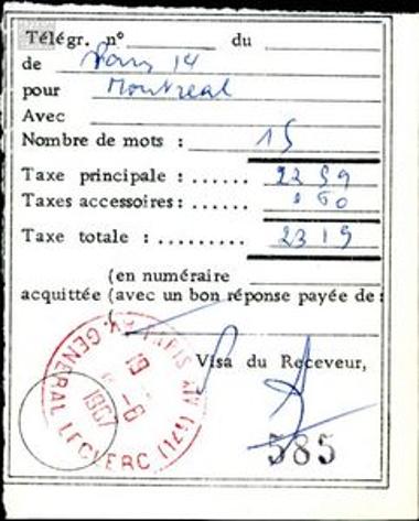 Receipts and notes of S. Someritis for phone calls and telegrams