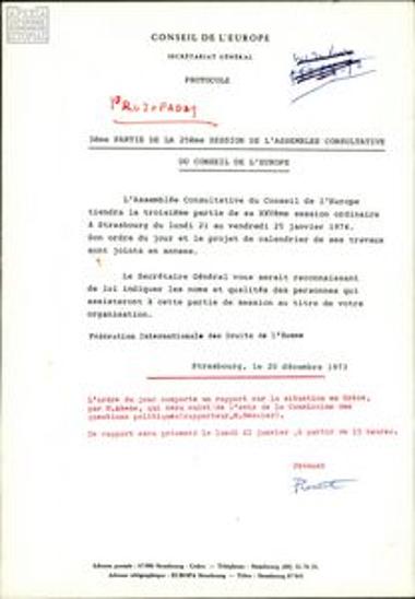 Invitations, schedule