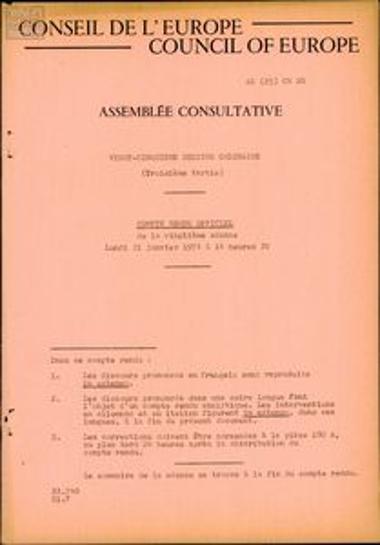 Compte rendu officiel de la vingtième séance
