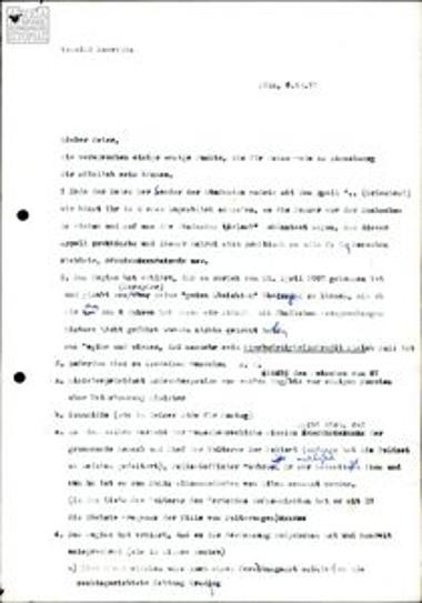 Επιστολή του Β. Μαυρίδη με σχόλια για μια ομιλία