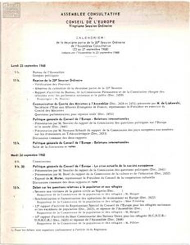 Schedule and official report of the 6th Session