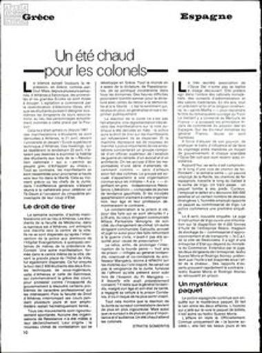 Un été chaud pour les colonels