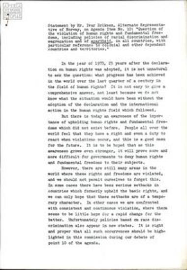 Statement by Ivan Eriksen