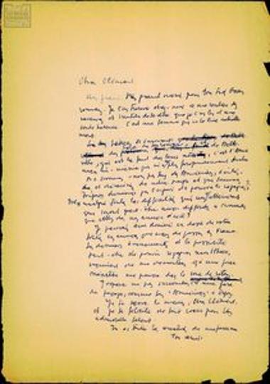 Letter draft by S. Someritis with a speech attached