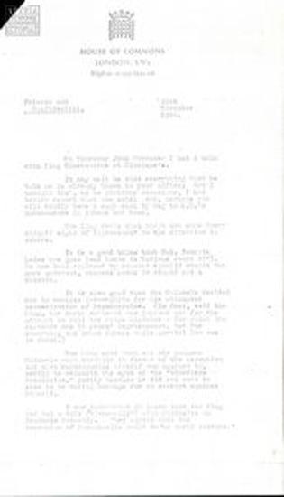 Εμπιστευτική αλλολογραφία μεταξύ βρετανών βουλευτών σχετικά με τον βασιλιά Κων/νο