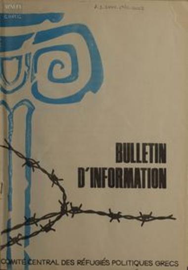 Bulletin d' Information, Comite Central des Refugies Politiques Grecs