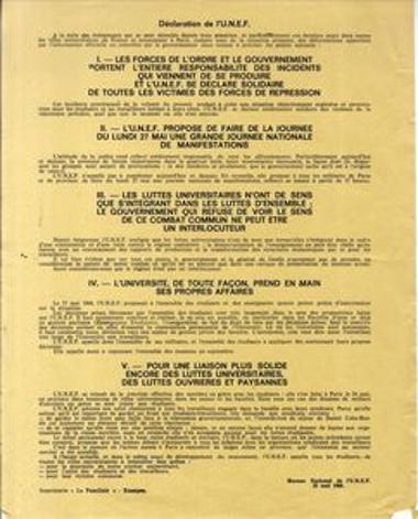 Declaration de l U.N.E.F.