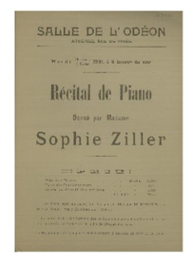 Recital de piano donne par Madame Sophie Ziller