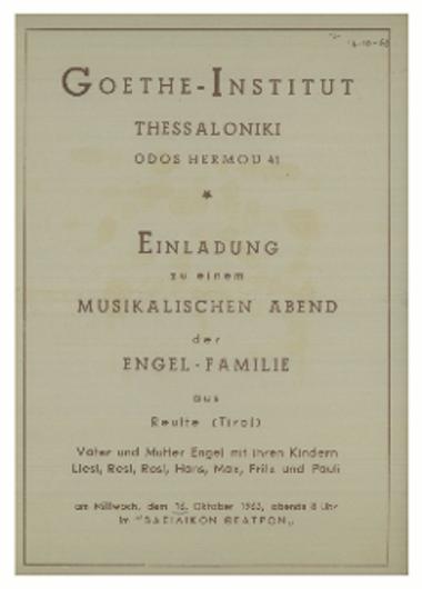 Einladung zu einem musikalischen abend der Engel-Familie aus Reutte (Tirol)