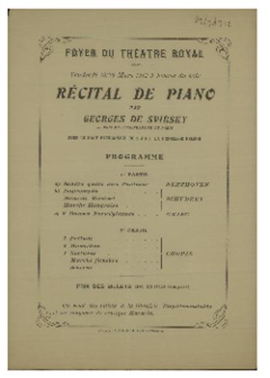 Recital de piano par Georges de Svirsky