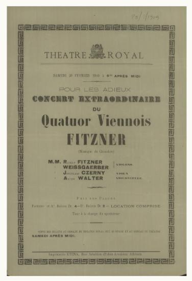 Concert extraordinaire du quatuor Viennois Fitzner