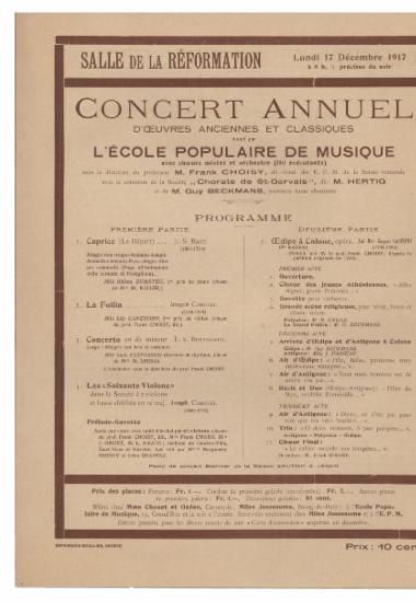 Concert Annuel d' Oeuvres Anciennes et Classiques