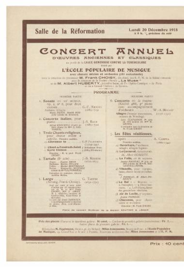 Concert Annuel d' Oeuvres Anciennes et Classiques