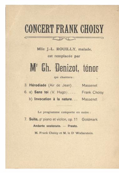 Concert Frank Choisy