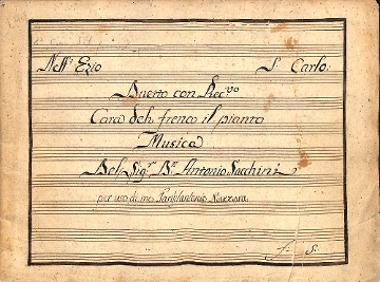 Ezio, opera [1771], duet Cara deh frena, sopr., tenor, and orch., score, ms.