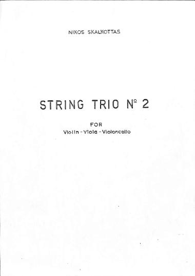 String trio No 2 for violin, viola, violoncello