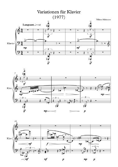Variationen für Klavier (1977)