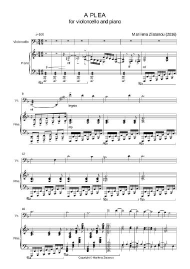 A plea for violoncello and piano