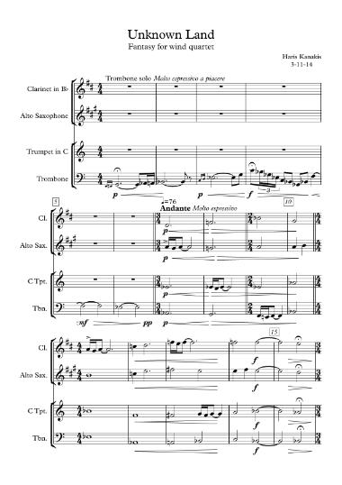 Unknown land: fantasy for wind quartet