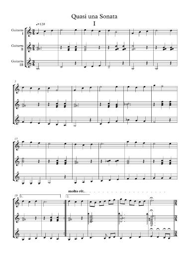 Quasi una Sonata, Guitarra I - II - III