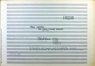 Four sketchs [i.e. sketches] for three string groups