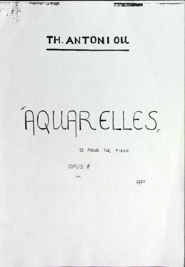 Aquarelles: 10 Pieces for Piano, opus 8