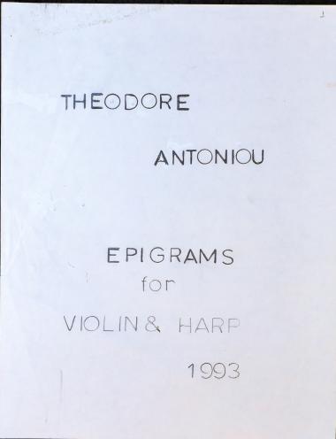 Epigrams: for Violin and Harp