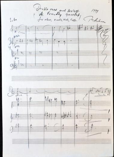 Double reed and strings. A friendly quartet for oboe, violin, viola and violoncello