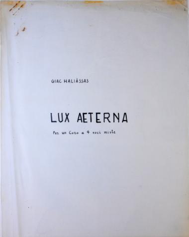 Lux aeterna (per un coro a 4 voci miste)