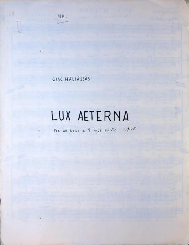 Lux aeterna (per un coro a 4 voci miste)