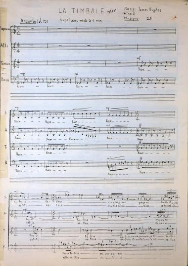 La timbale: pour choeur mixte a 4 voix, op. 56