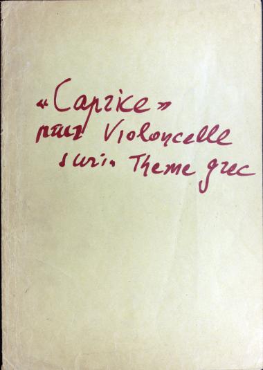 Caprice: pour violoncelle sur in (sic) theme grec