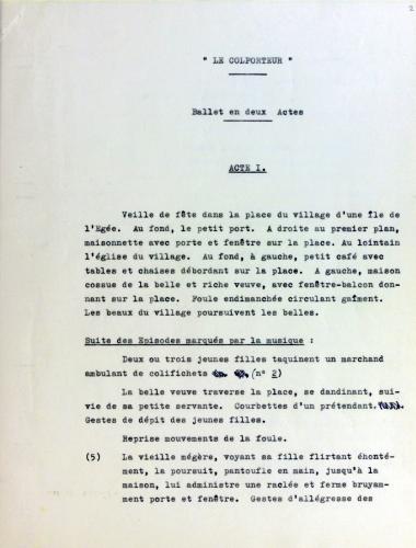 Le colporteur: ballet en deux actes