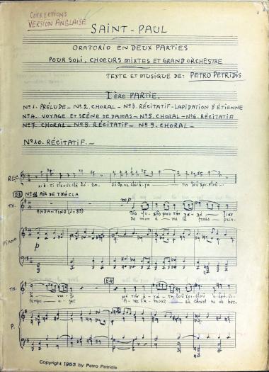 Saint Paul: oratorio en deux parties pour soli, choeurs mixtes et orchestre